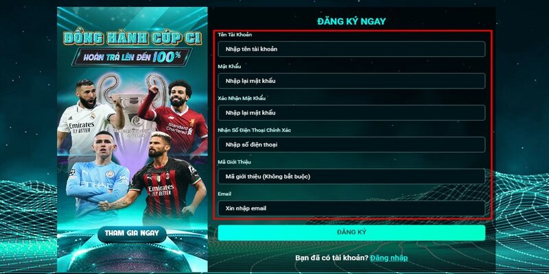 Cung cấp thông tin cá nhân tại biểu mẫu đăng ký KUBET