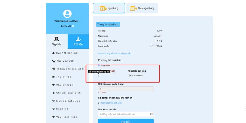 Sẽ có hạn mức rõ ràng về việc giao dịch rút thưởng KUBET